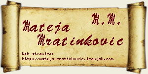 Mateja Mratinković vizit kartica